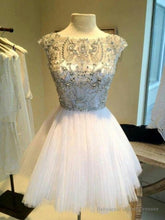 Custom Made Round Neck Ivory Short Prom Dress, Short Homecoming/Graduation Dress